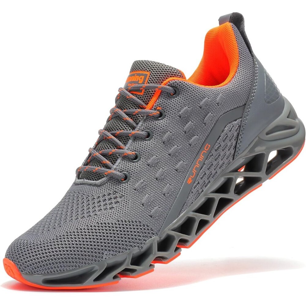 Men's Sport Fashion Running Walking Gray Athletic Tennis Sneakers Shoes
